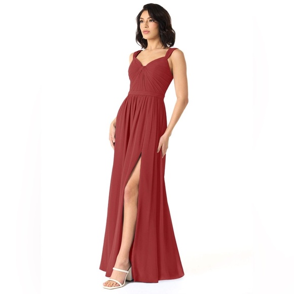 Azazie Evie bridesmaid formal dress size 14 rust color NWT - Picture 2 of 8